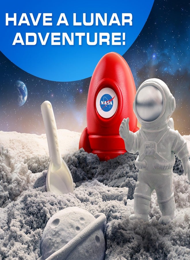 Blue Marble NASA Moon Sand Activity Kit - STEM Educational Sensory Bin Filler with 1.5 lbs Moon Sand, Play Tray, Space Molds, Astronaut Figure, Shovel, NASA Sticker, Activity Booklet & Learning Guide - Image 2